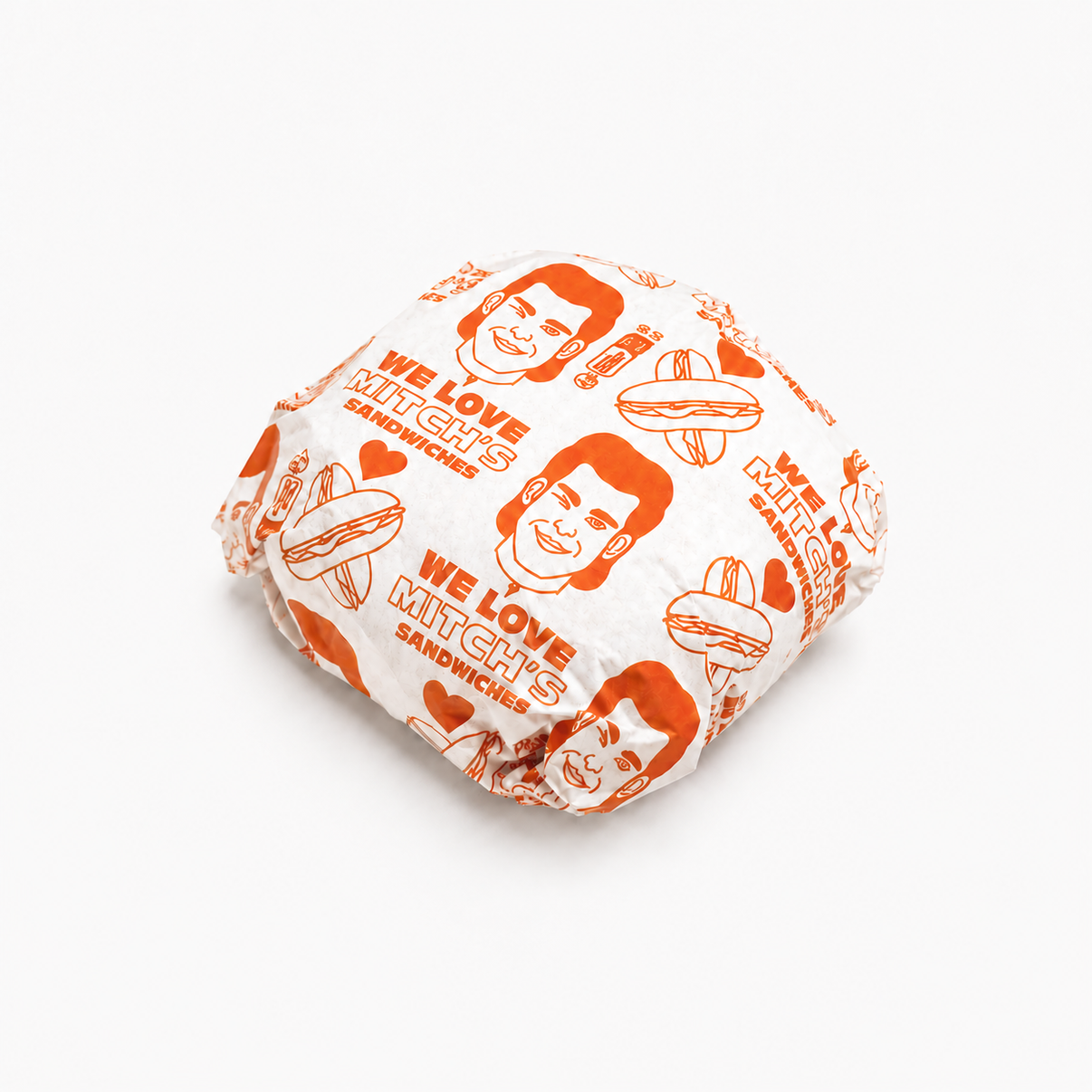 White greaseproof food paper wrapping a burger
