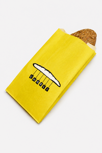 Custom printed white greaseproof bread bag with bakery logo